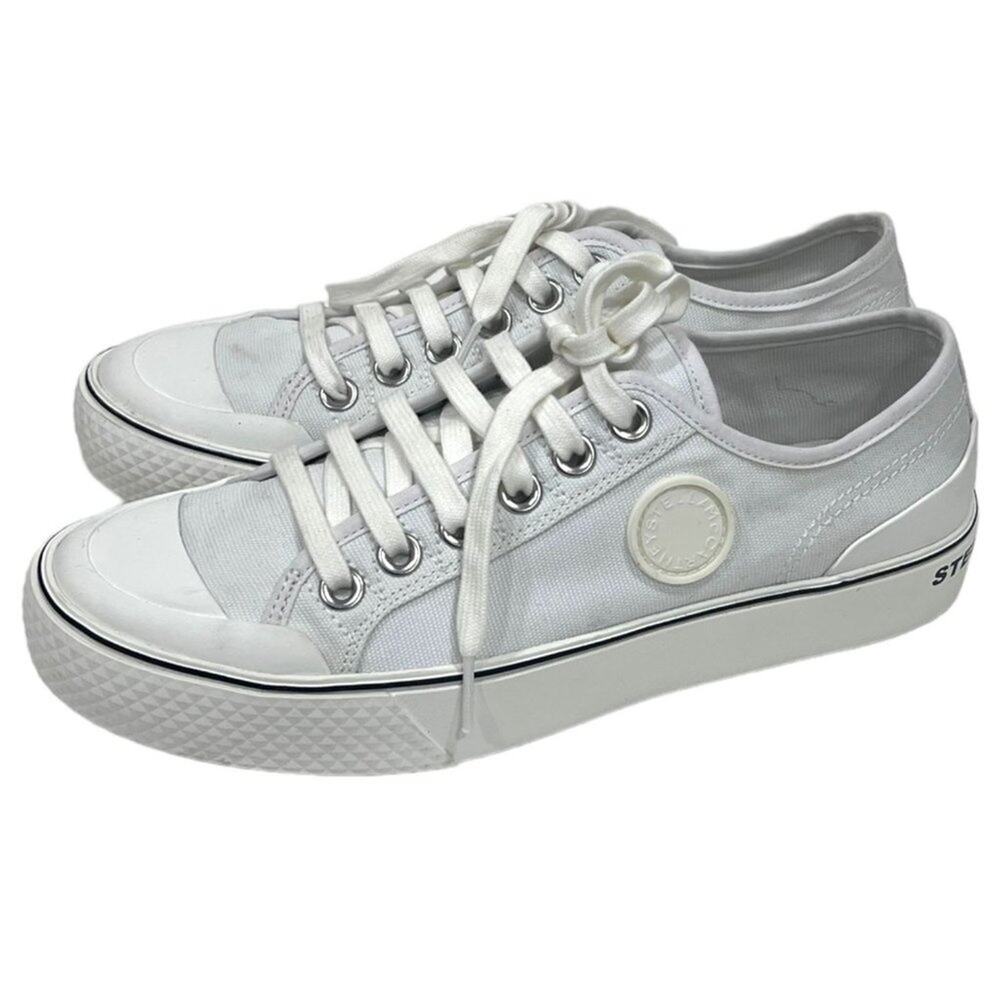 Stella McCartney Logo Lettering‎ Canvas Sneakers Trainers White Size 39